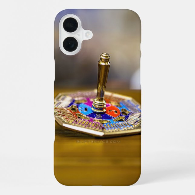 Coque iPhone Cadeau de dreidel de Hanukkah SlipperyJoe à base o (Verso)
