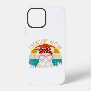 Coque iPhone 12 Cadeau de maman amateur de Frenchie de style rétro