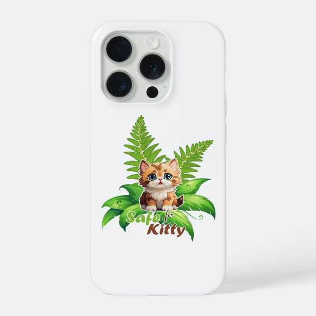 Coque iPhone Cadeau de Maman Plante Sûre pour Chat Fougère de B (Verso)