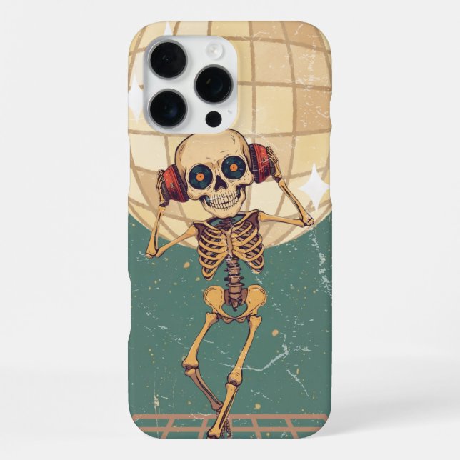 Coque iPhone Cadeau de musique de squelette de danse de soirée  (Verso)