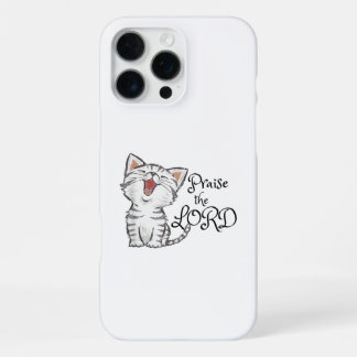 Coque iPhone 16 Pro Max cadeau d'écriture chrétienne avec un chat mignon,