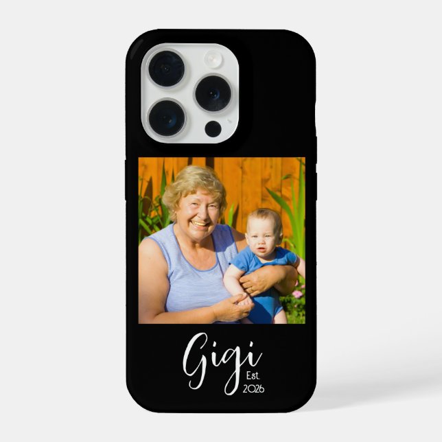 Coque iPhone Cadeau photo Gigi établi  (Verso)