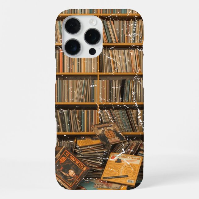 Coque iPhone Cadeau pour DJ Collectionneurs de Vinyle Rétro (Verso)