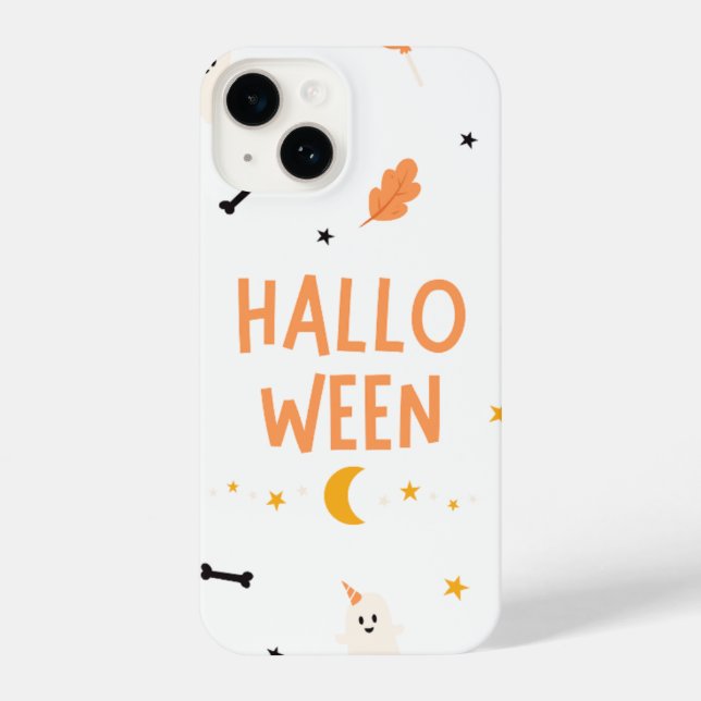 Coque iPhone Cadeau simple noir et blanc HalloWeen (Verso)