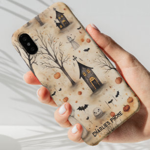 Coque Pour iPhone 14 Cadeau téléphonique Halloween personnalisable, Sai