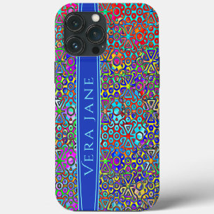 Etui iPhone 13 Pro Max Cadre en ruban de verre moderne couleur vive