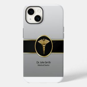 Coque Pour iPhone 14 Caducée Médical Or Professionnel