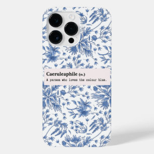 COQUE POUR POUR iPhone 14 PRO MAX CAERULEAPHILE BLEU FLEURS NATURE