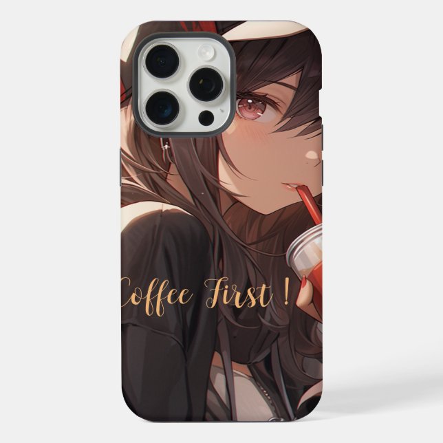 Coque iPhone Café d'abord (Verso)