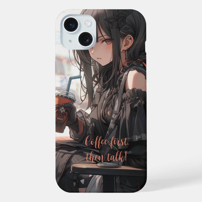 Coque iPhone Café d'abord, puis parler (Verso)
