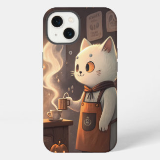 Etui iPhone 13 Café du Chat Fantôme | Art de Halloween Fantaisist