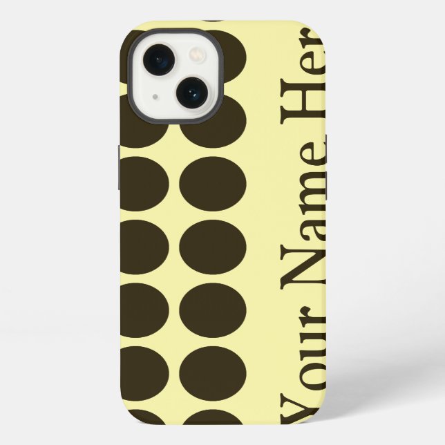 Coque iPhone Café Mocha Crème Points Neutres avec nom (Verso)