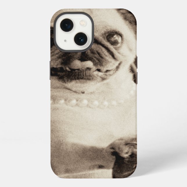 Coque iPhone Cafe pug (Verso)