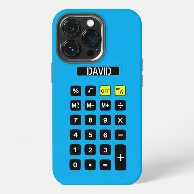 Coque iPhone Calculatrice bleue avec pavé numérique  (Dos)