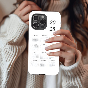 Coque iPhone 15 Pro Calendrier Pastel Mint 2025 personnalisé