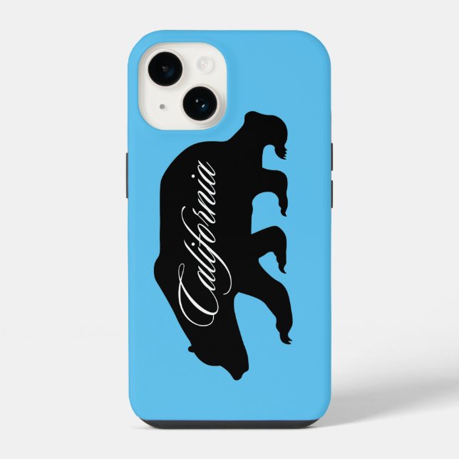 Coque iPhone California State Bear Blue (Verso)