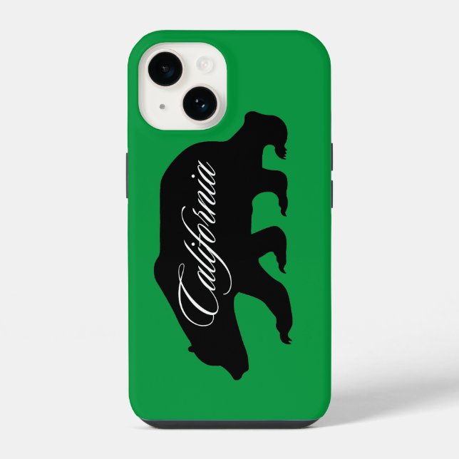 Coque iPhone California State Bear Green (Verso)