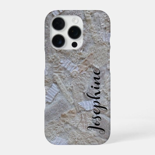 Coque iPhone Calligraphie abstraite crème blanche monogramme no (Verso)
