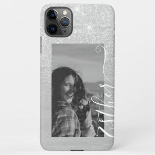 Coque iPhone 11Pro Max Calligraphie Modèle photo gris Nom lettre