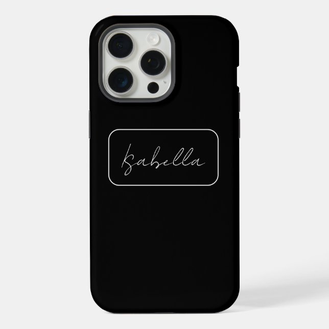 Coque iPhone Calligraphie Noir Blanc Simple Créatif Moderne Nom (Verso)
