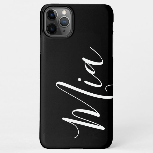 Coque iPhone Calligraphie noir simple pour les noms courts (Dos)