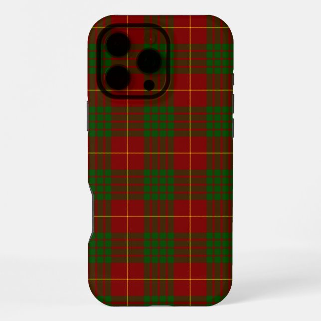 Coque iPhone Cameron tartan rouge vert carreaux (Verso)