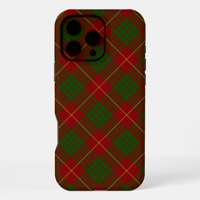 Coque iPhone Cameron tartan rouge vert carreaux (Verso)