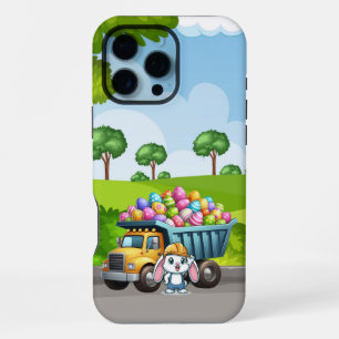 Coque iPhone 16 Pro Max Camion à benne mignonne printemps/Pâques
