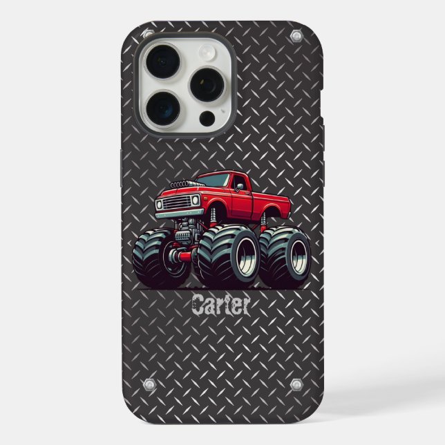 Coque iPhone Camion monstre rouge (Verso)