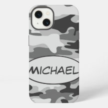 Camo Camouflage Gris Personnalisé Nom