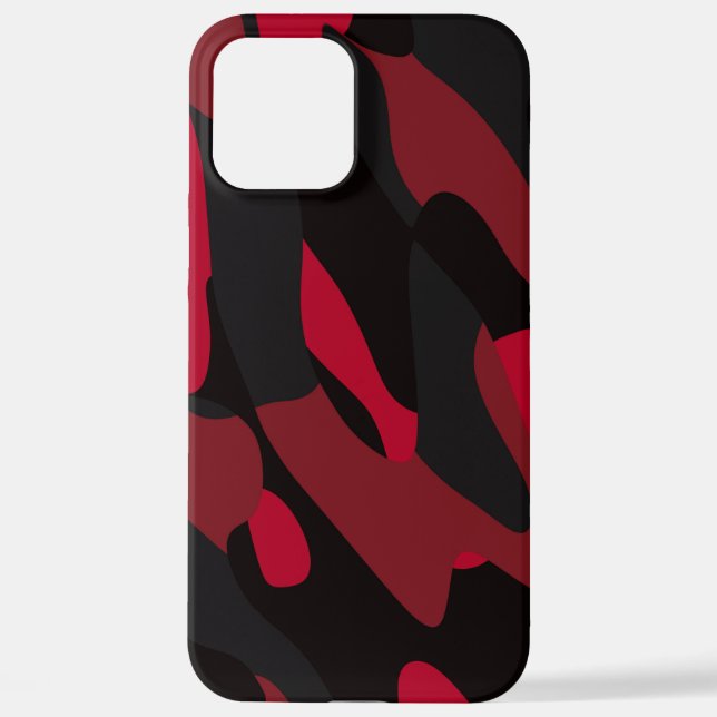 Coque iPhone camo rouge et noir (Verso)