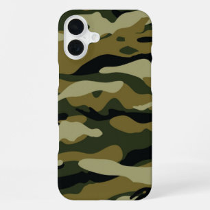 Coque iPhone 16 Plus Camo vert foncé