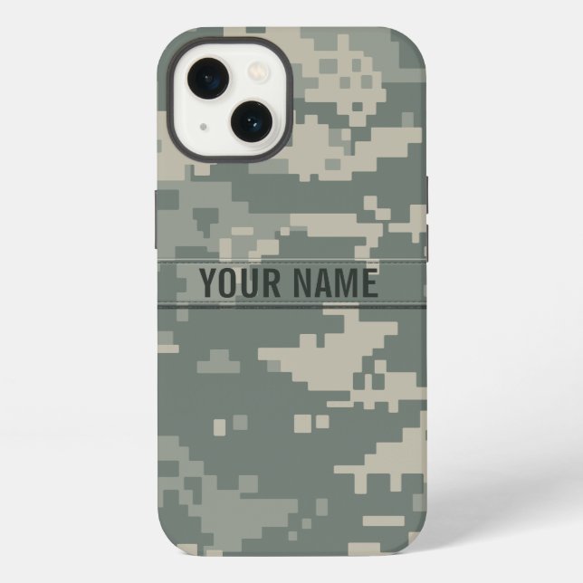 Coque iPhone Camouflage ACU de l'armée personnalisable (Verso)