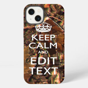 Etui iPhone 13 Camouflage Deep Woods Gardez votre calme Texte