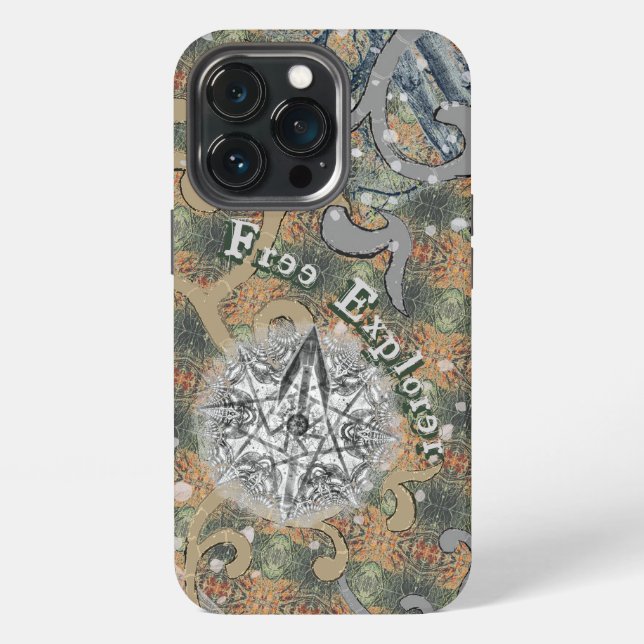 Coque iPhone Camouflage Délicat Caché & Votre Texte (Dos)