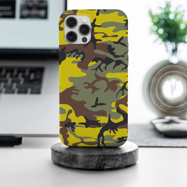 Coque iPhone Camouflage jaune et Brown, Militaire, Armée (Créateur téléchargé)