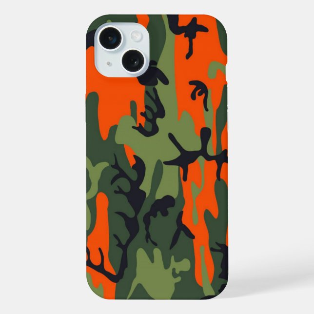 Coque iPhone Camouflage orange vert militaire (Verso)