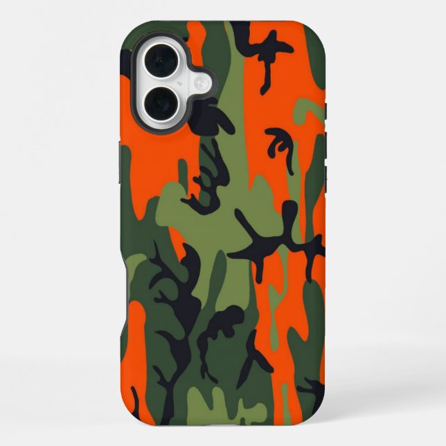 Coque iPhone Camouflage orange vert militaire (Verso)