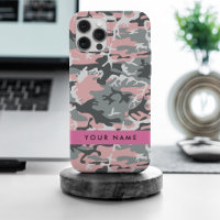 Camouflage rose et gris Votre nom Personnalisez