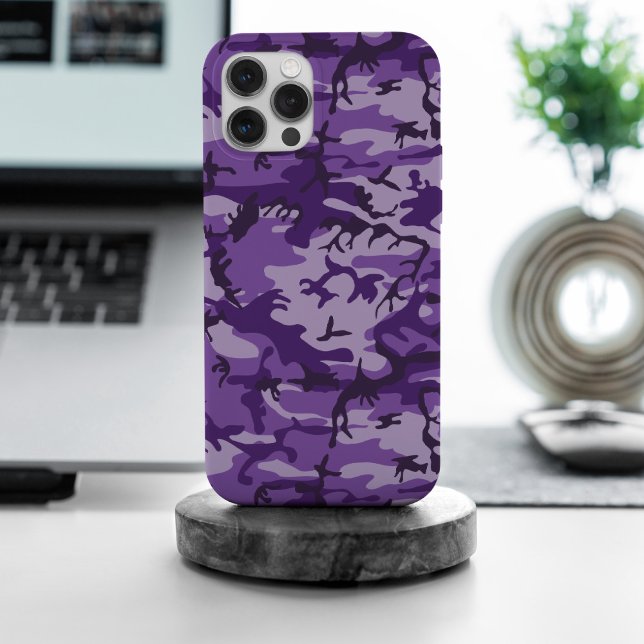 Coque iPhone Camouflage violet, Armée (Créateur téléchargé)