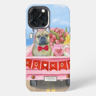 Etui iPhone 13 Pro Max Camping-car de la Saint-Valentin pour Bouledogue F