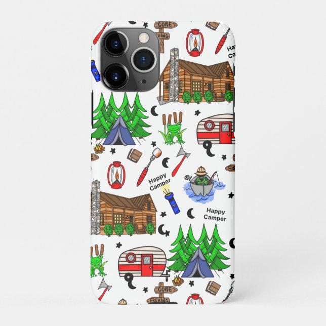 Coque iPhone Camping personnalisé Thème Happy Camper (Dos)
