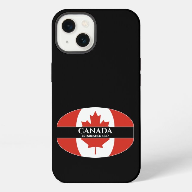 Coque iPhone Canada Établi 1867 Maple Leaf Drapeau blanc (Verso)
