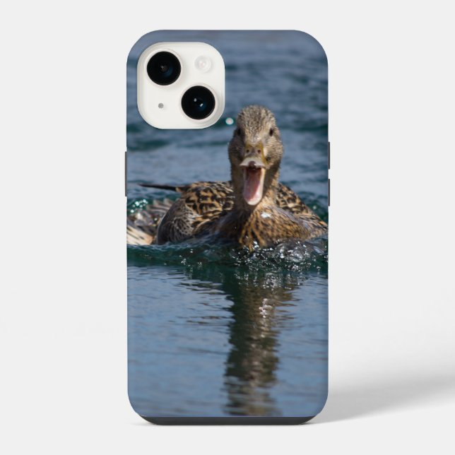 Coque iPhone Canard avec le bec ouvert (Verso)