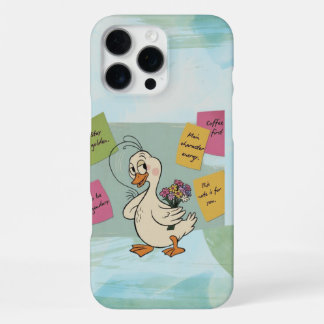 Coque iPhone 16 Pro Max Canard confiant avec des pense-bêtes motivationnel