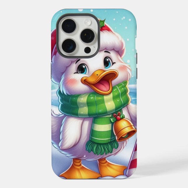 Coque iPhone Canard de Noël coloré mignon (Verso)