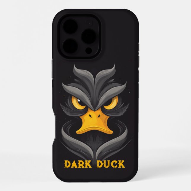 Coque iPhone Canard noir en colère (Verso)