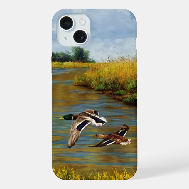 Coque iPhone Canards-Majards Survolant L'Étang (Verso)