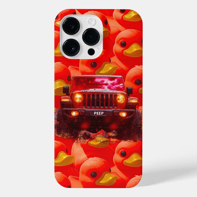 Coque iPhone Canards rouges avec un Camion Rouge 4x4 (Verso)