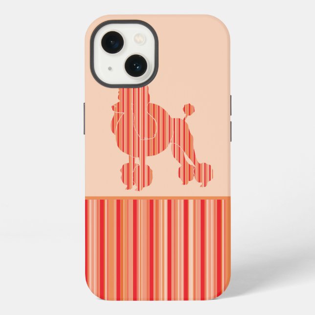 Coque iPhone Caniche à rayures de mandarine (Verso)